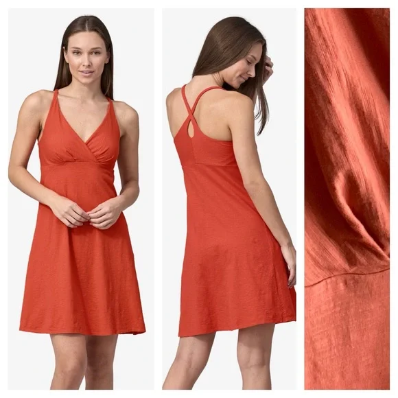 Patagonia Orange Amber Dawn Dress - Picture 1 of 14